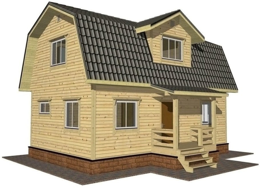 Дом с ломаной мансардой