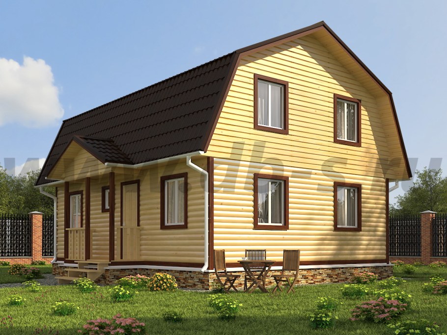 Дачный дом с террасой и балконом