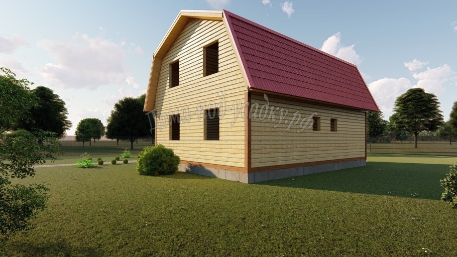 Брусовой дом с мансардой