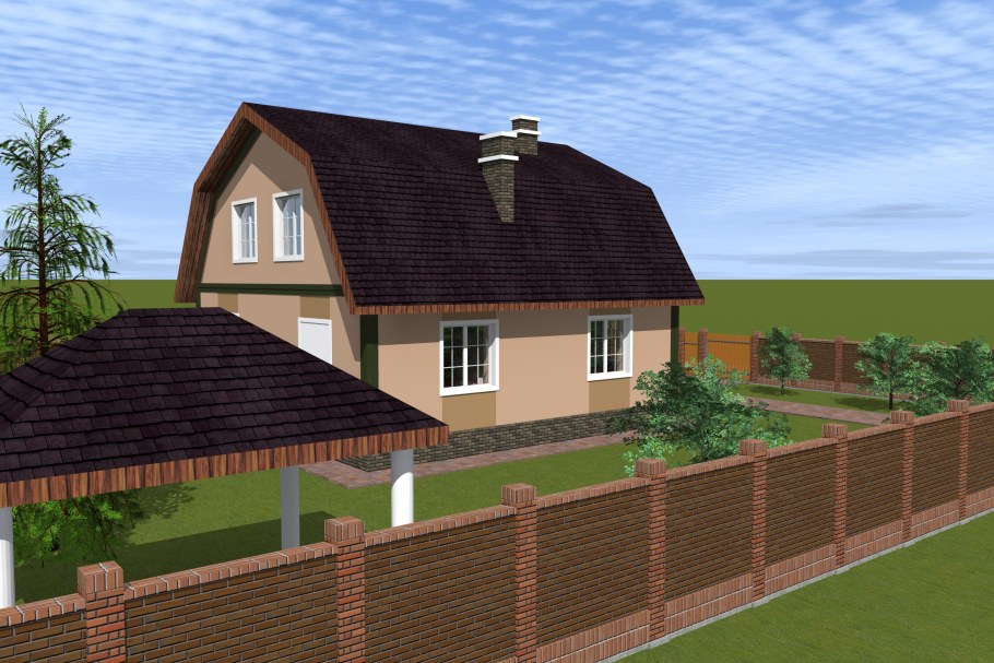 Ломаная крыша на садовом домике