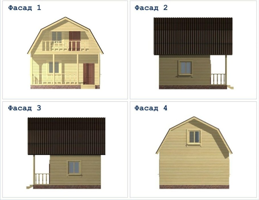 Дачный домик с ломаной крышей