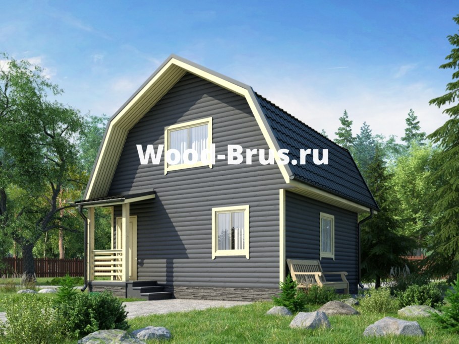 Двухэтажная деревянная дача