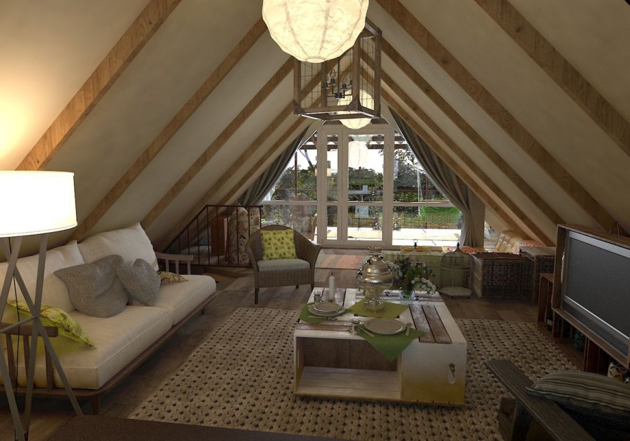 Веранда с мансардой