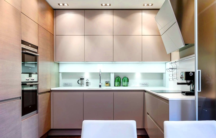 Узкая кухня в скандинавском стиле