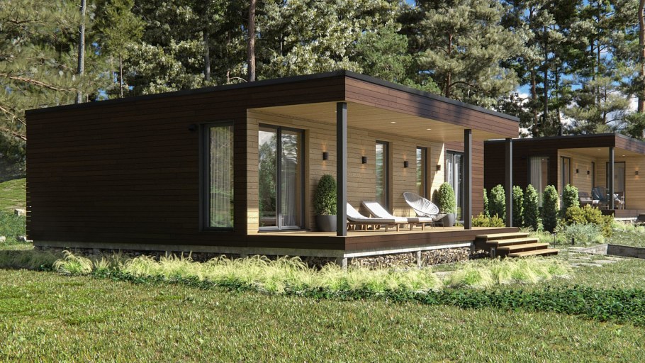 Модульный дом с террасой