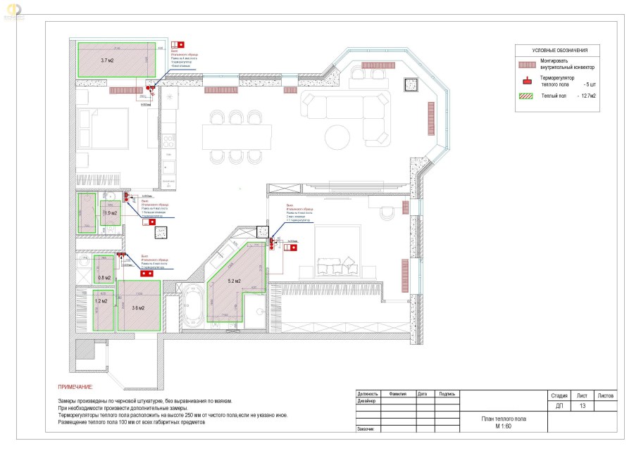 Схема раскладки напольных покрытий