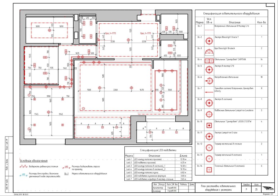 Рабочие чертежи интерьера