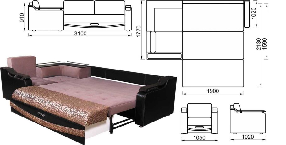 Диван "Орион" (независимый пружинный блок)