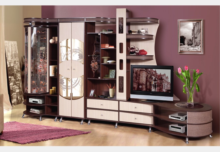 Гостиная стенка Полонез версия Скай