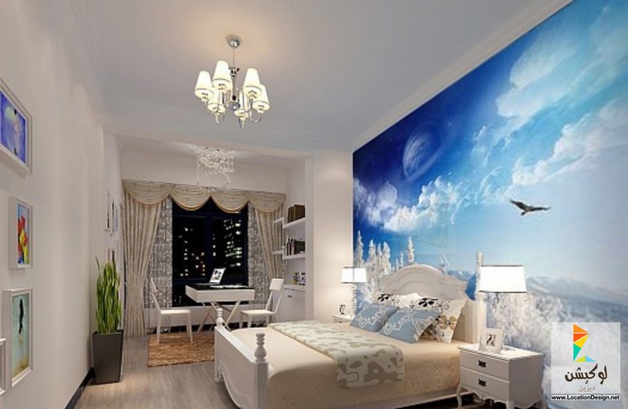 Акцентная стена в спальне