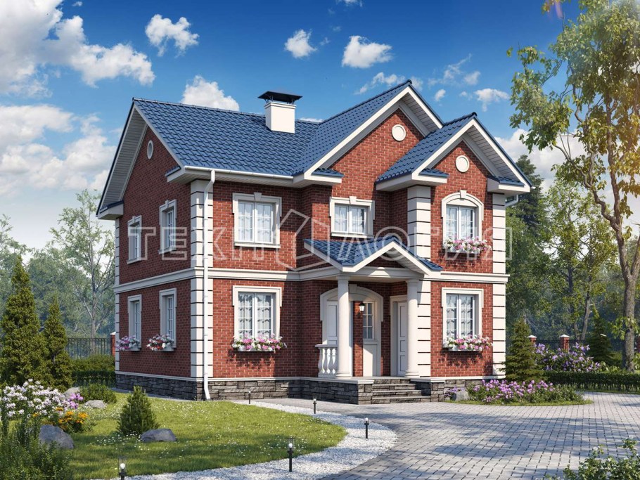 Проекты коттеджей из кирпича