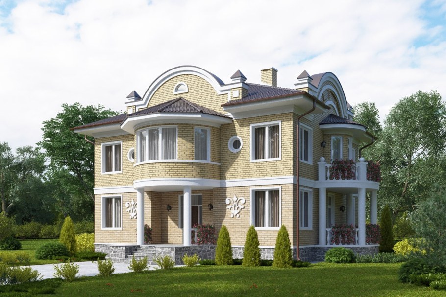 Красивые двухэтажные коттеджи