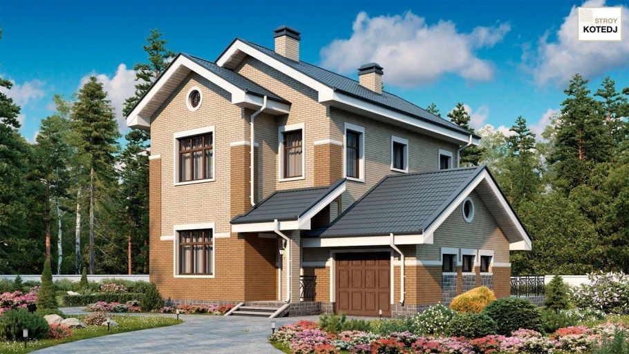 Коттедж кирпичный двухэтажный