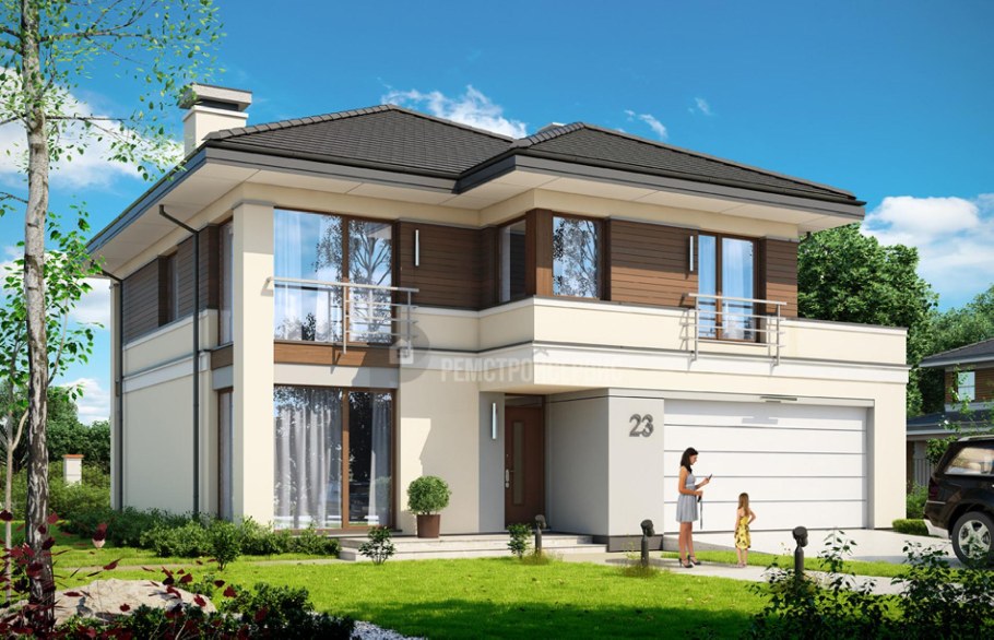 Двухэтажный коттедж с гаражом