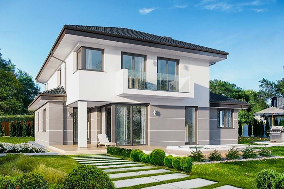 Современный двухэтажный дом