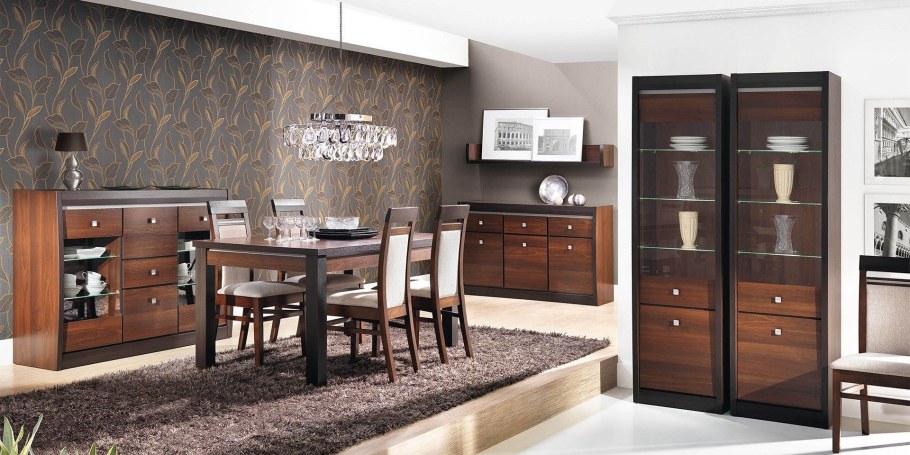 Витрина для гостиной из американского ореха