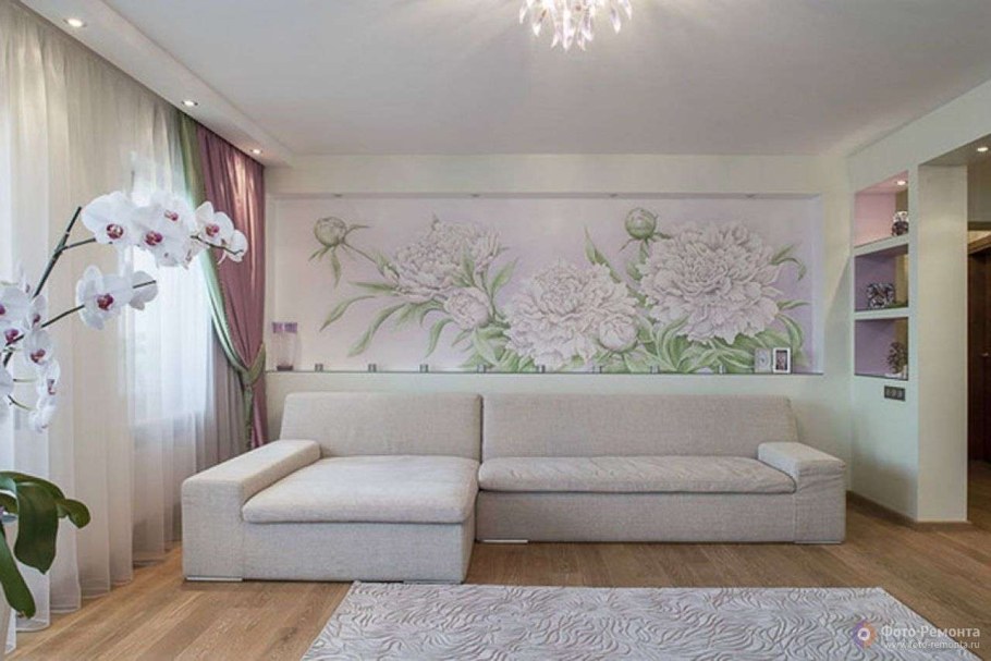 Фотообои в зал на стену над диваном