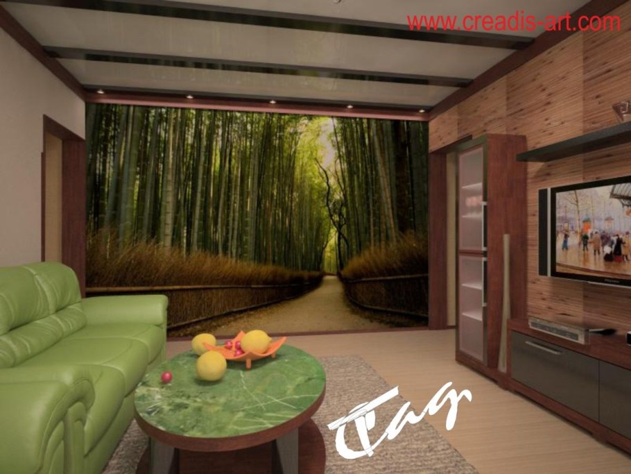 Гостиная в стиле леса