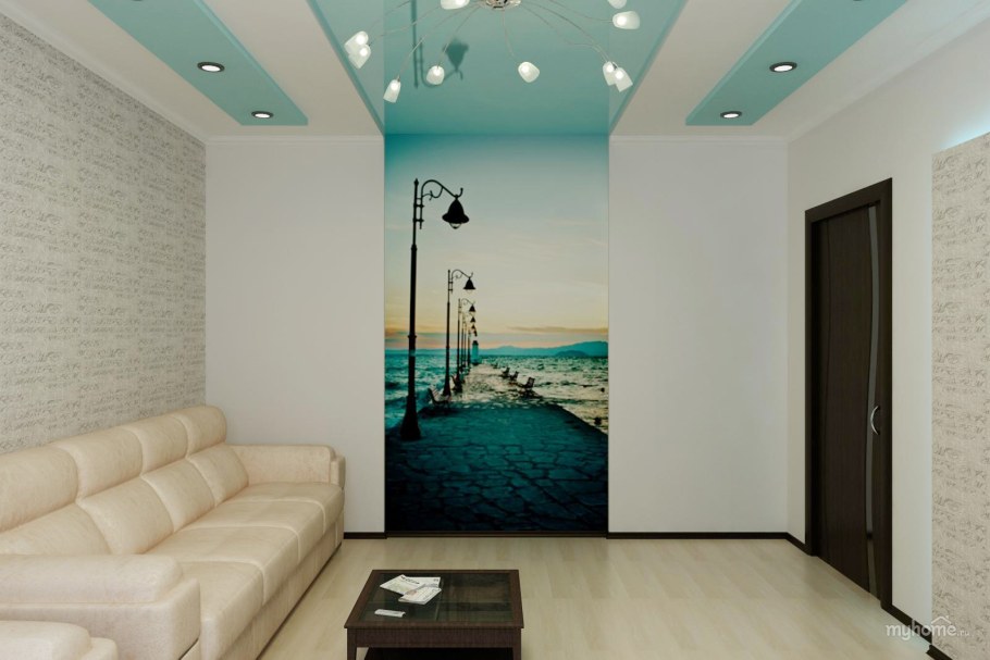 Фотообои в интерьере гостиной хрущевки