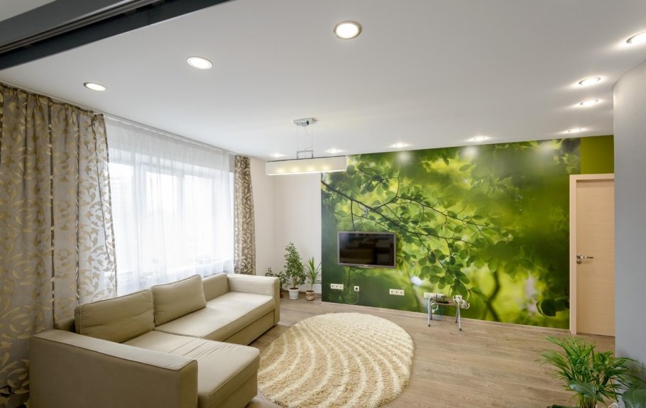 Натяжной потолок в зал