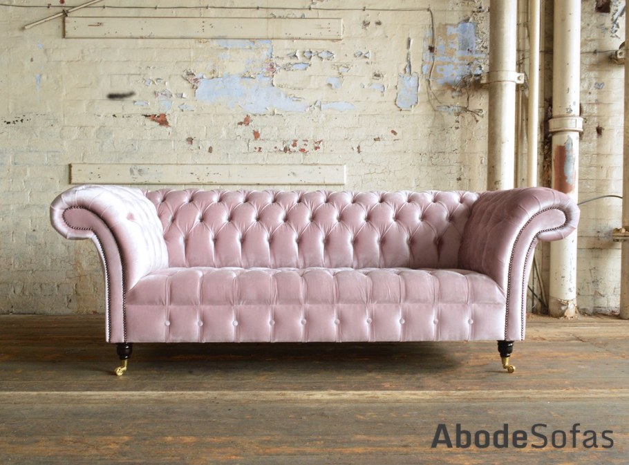 Диван Честерфилд розовый
