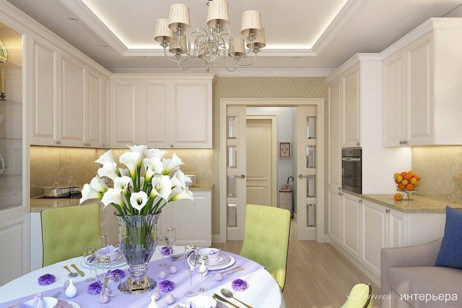 Кухня классика в светлых тонах