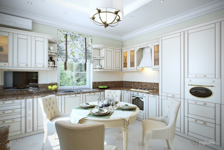 Кухня Неоклассика в частном доме