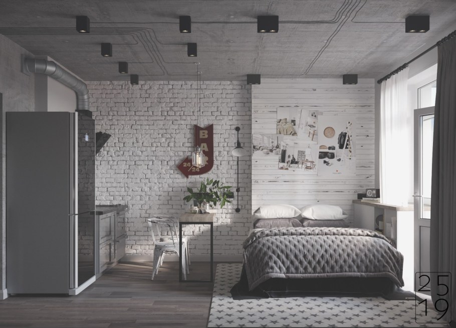 Маленькая однушка в стиле лофт