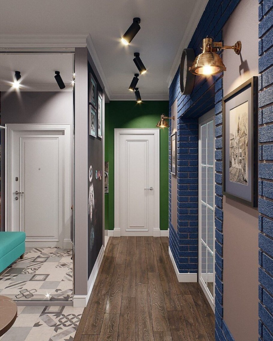 Коридор в стиле лофт