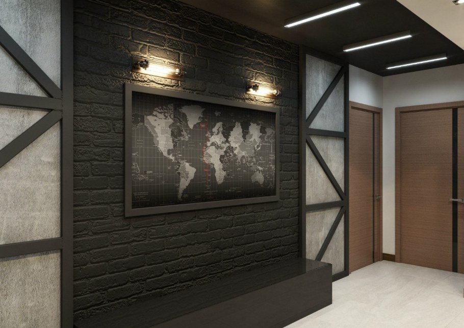 Лофт кирпичики в прихожей