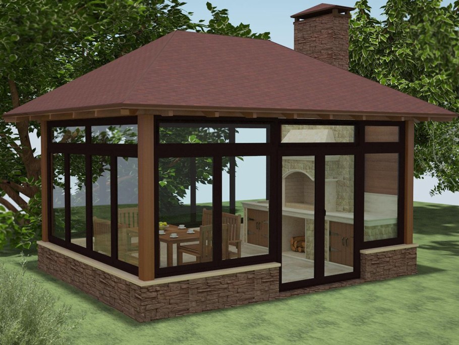 Терем беседки застекленные