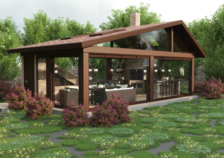 Односкатная беседка 4х5