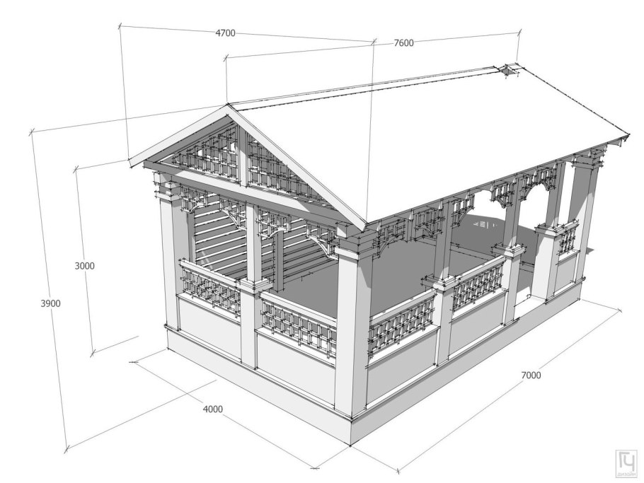 Беседка с мангалом