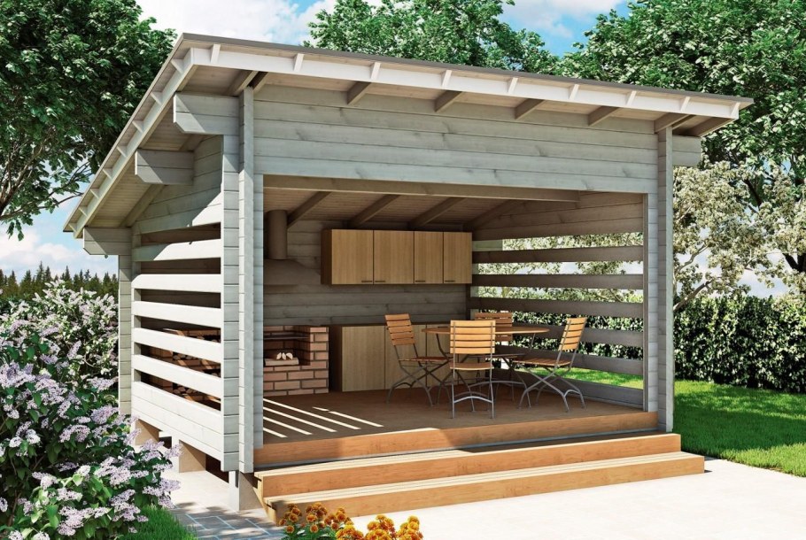 Беседка каркас 1скат Дубрава