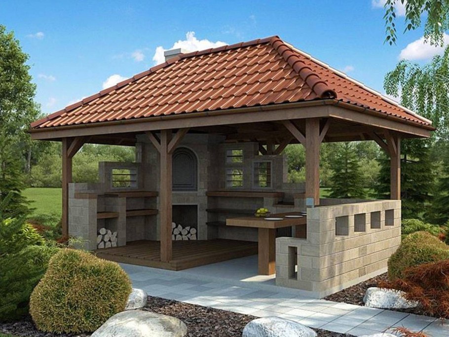 Беседка барбекю скетчап