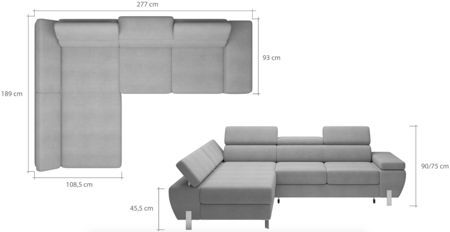 Угловой диван габариты 2000х1500