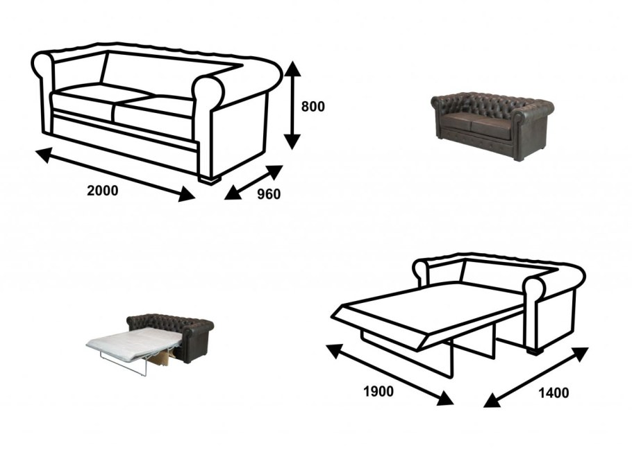 Выкатной диван Честер чертеж