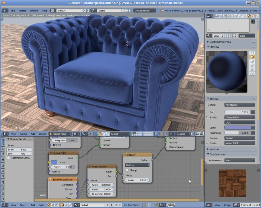 Стул Честер каркас чертеж