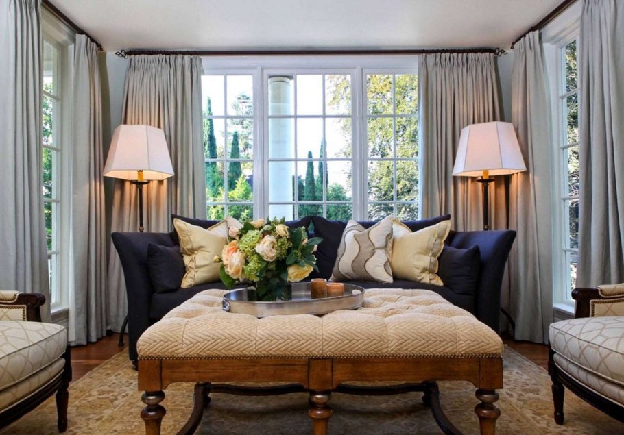 Шторы в американском стиле интерьере