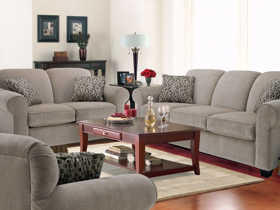 Интерьер под серый диван