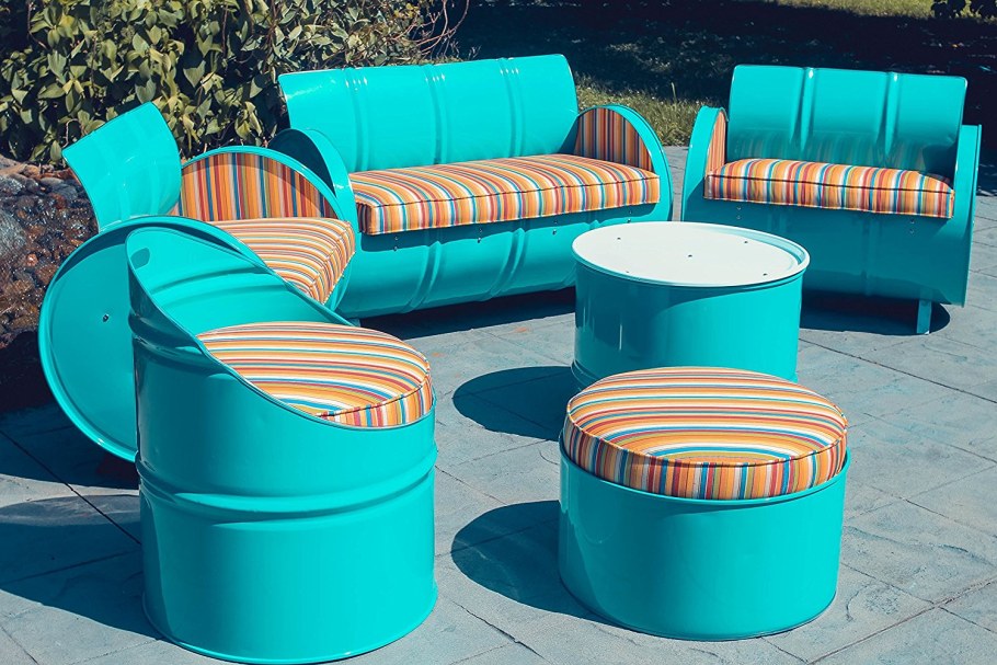 Диван из металлической бочки