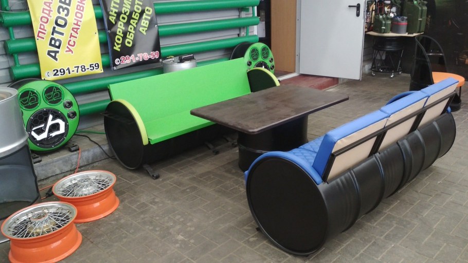 Стул из бочки деревянной