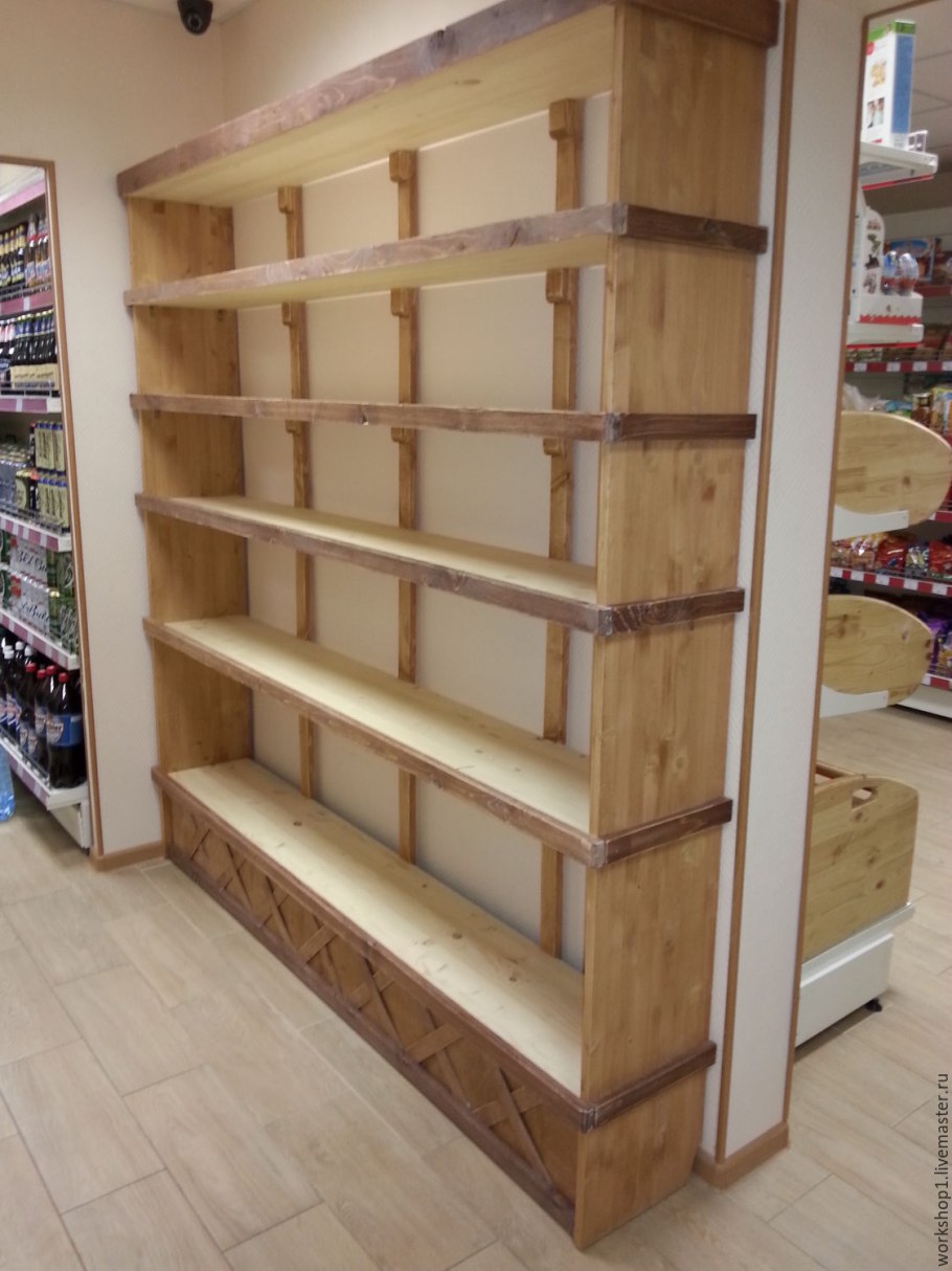 Деревянные полки для магазина