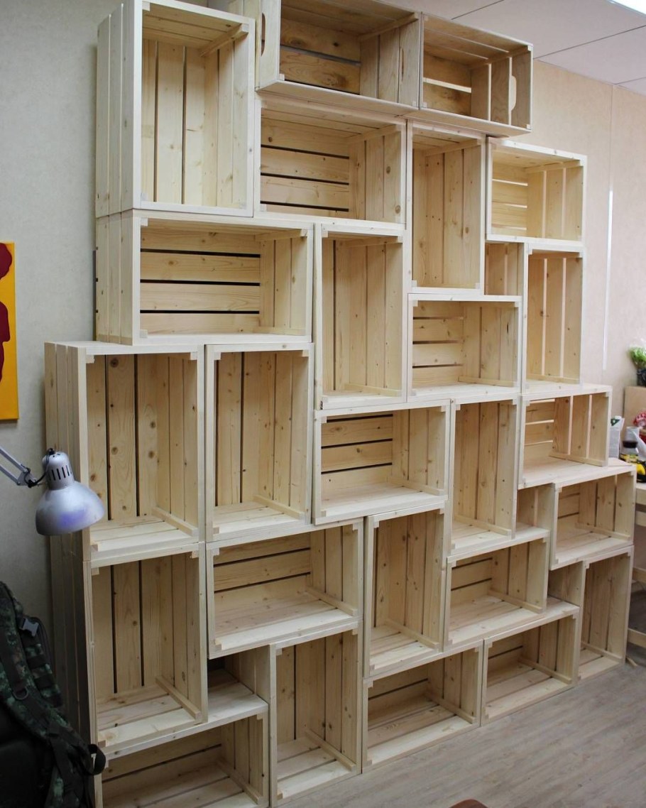 Стеллаж из ящиков