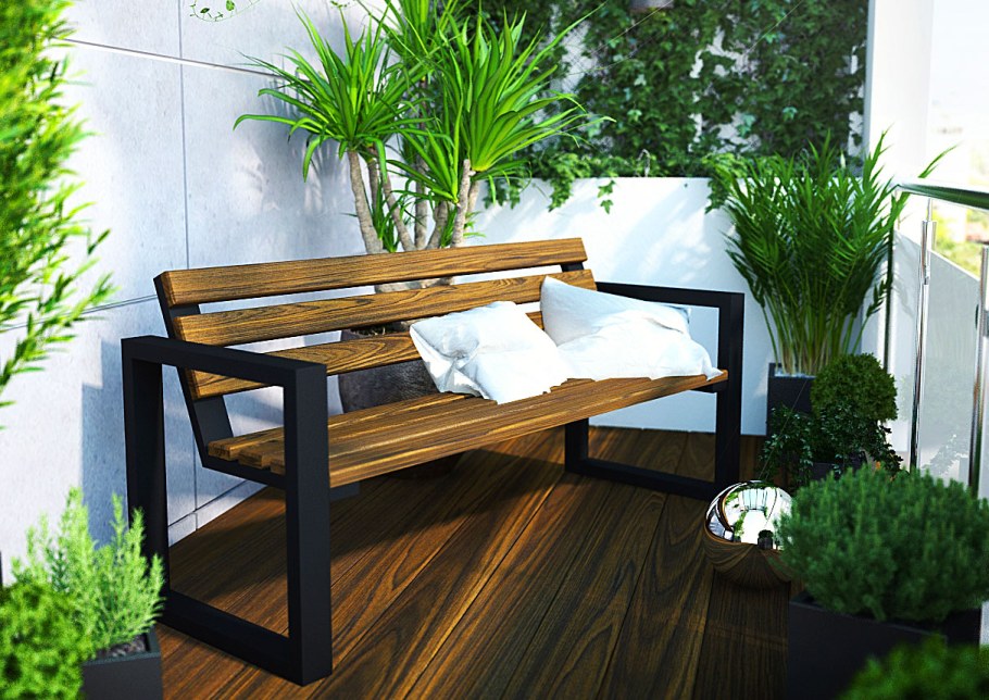 Садовые скамейки в стиле лофт