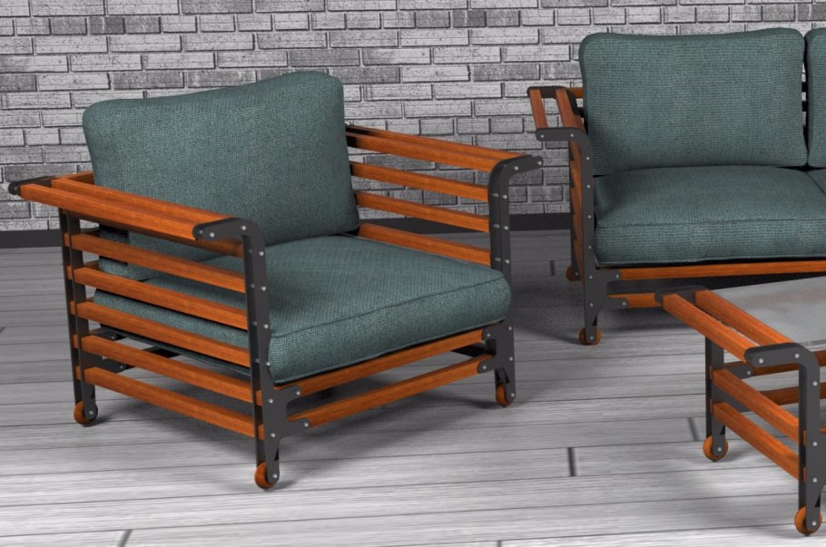 Стол со скамейками