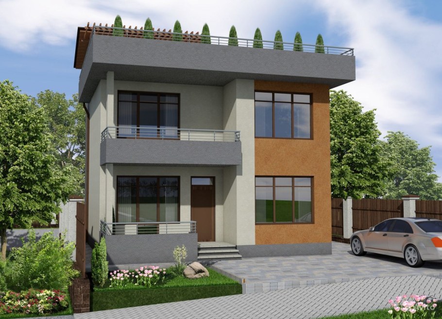 Комбинированное Шале из клееного бруса