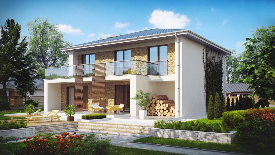 Z500 проекты двухэтажных домов с террасой