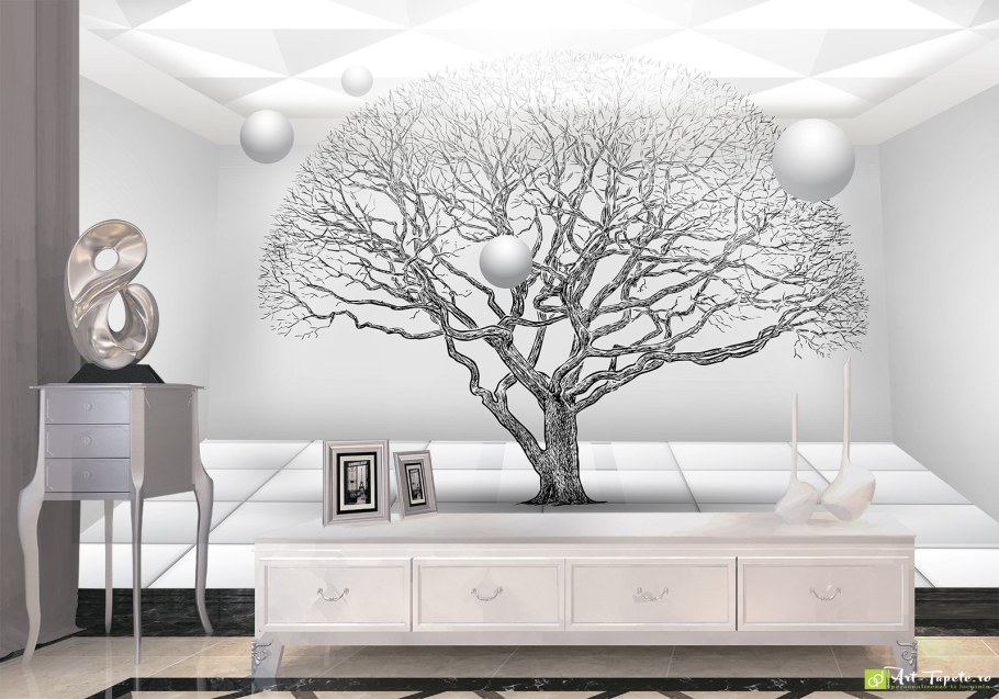 Абстракция на стене в квартире