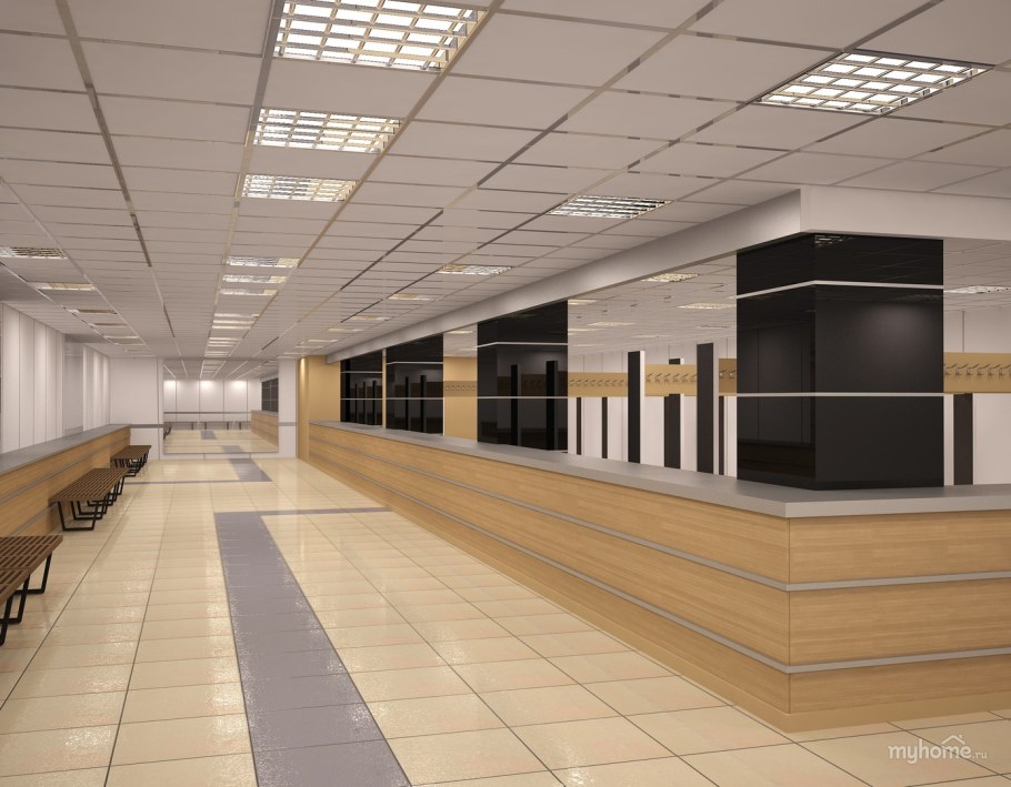 Интерьер гардероба в школе